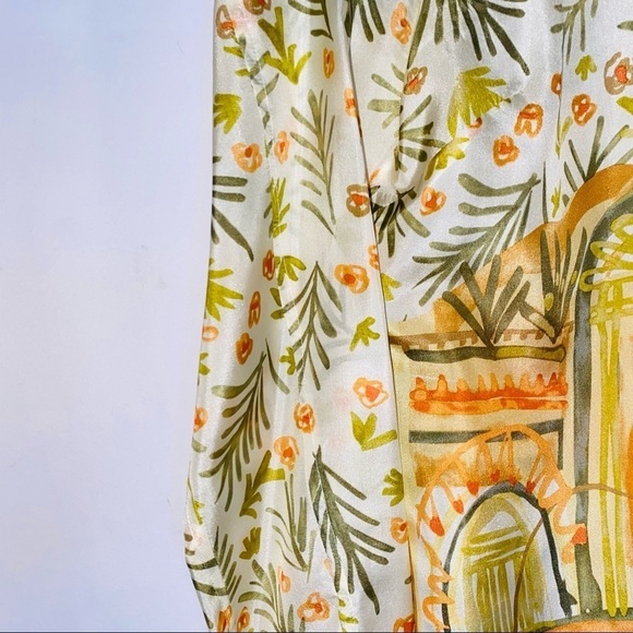 Sigrid Olsen Collection 100% Silk Tropical Palm Printed Button up Top Size Small - Picture 10 of 10